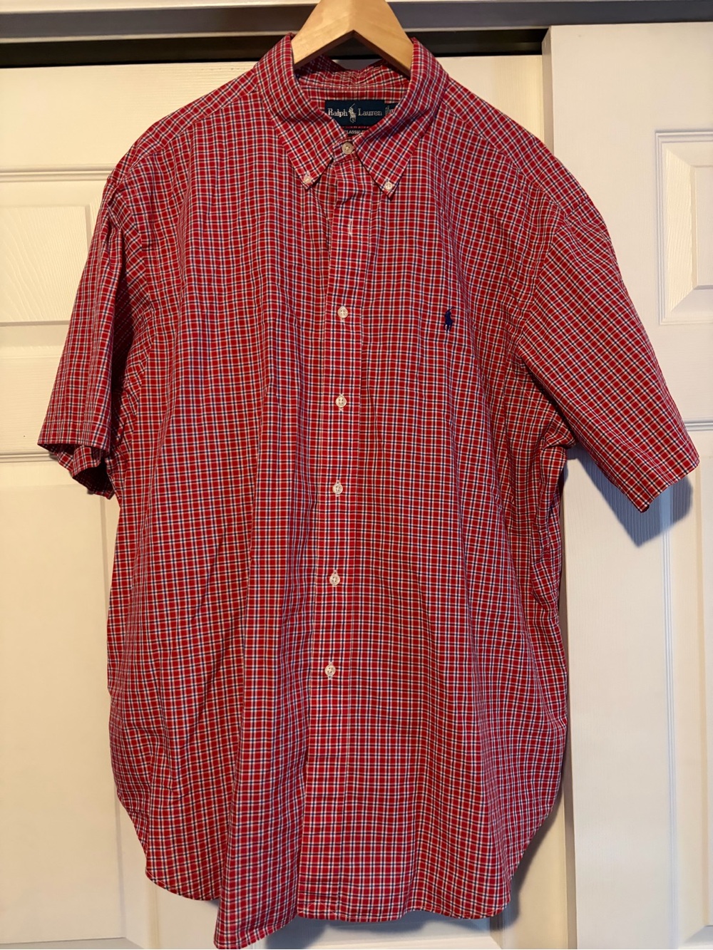 Polo by Ralph Lauren Red Multi-Check Short Sleeve Button-Down Shirt